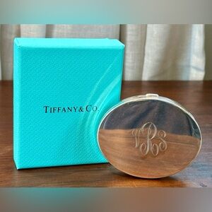 Vintage TIFFANY & CO Sterling Silver Powder Compact with Mirror & Box Engraved